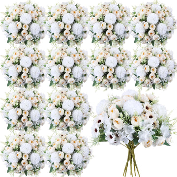 24 Bundles Peonies Artificial Flowers Faux Roses Artificial Flowers Hydrangea Bouquet for Wedding Table Centerpiece