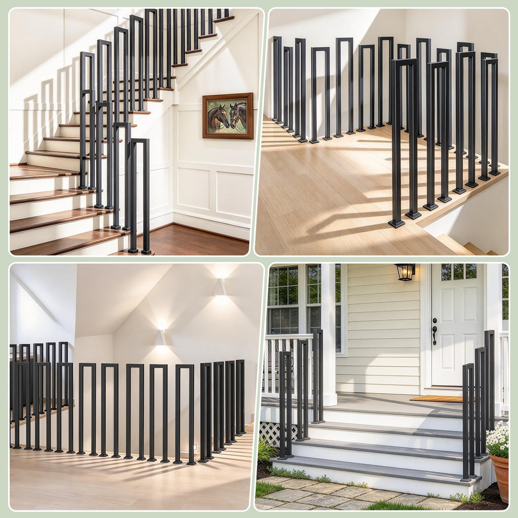 U Shaped Handrail, Indoor Stair Railing, Matte | Casa Home Living