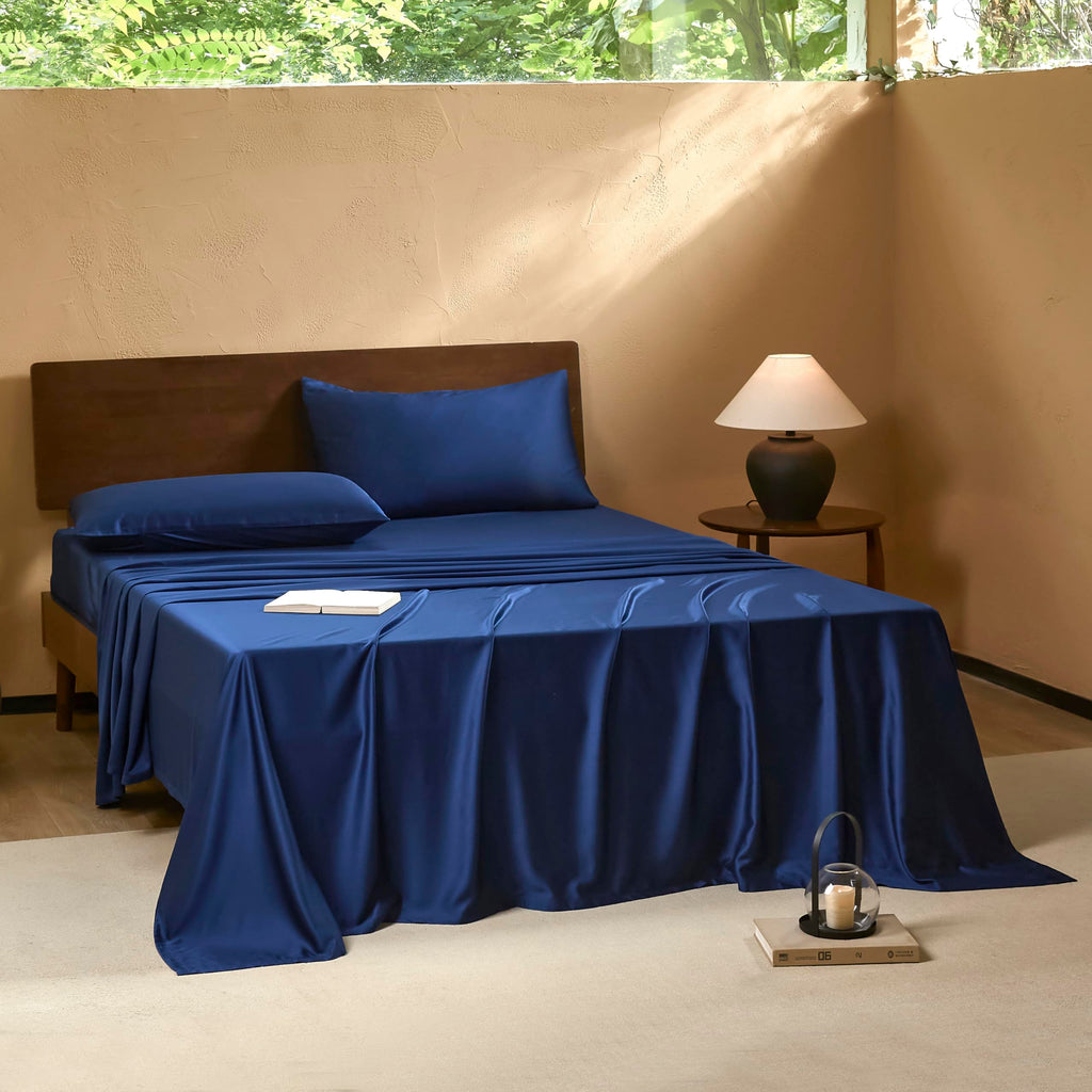King Sheets Set, Luxuriously 400 Thread Count Organic Viscose Derived from Bamboo Bed Sheet, Cooling Sheets for King