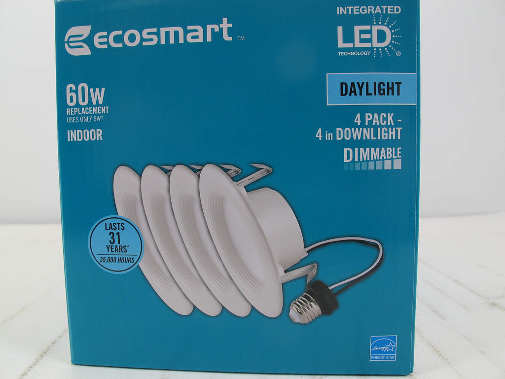 4 in. White Integrated LED Recessed Trim, Daylight (4-Pack)