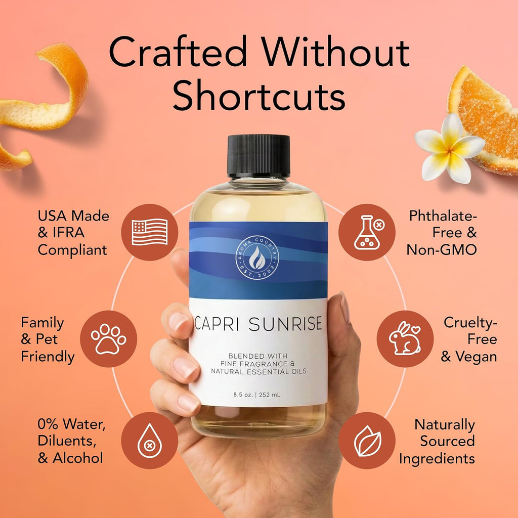 Capri Sunrise Luxury Diffuser Oil Refill (4 Fl Oz) - Set of 4