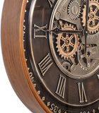 CLXEAST 24 Inch Wall Clock with Moving Gears,Oversized Large Industrial Steampunk Clock