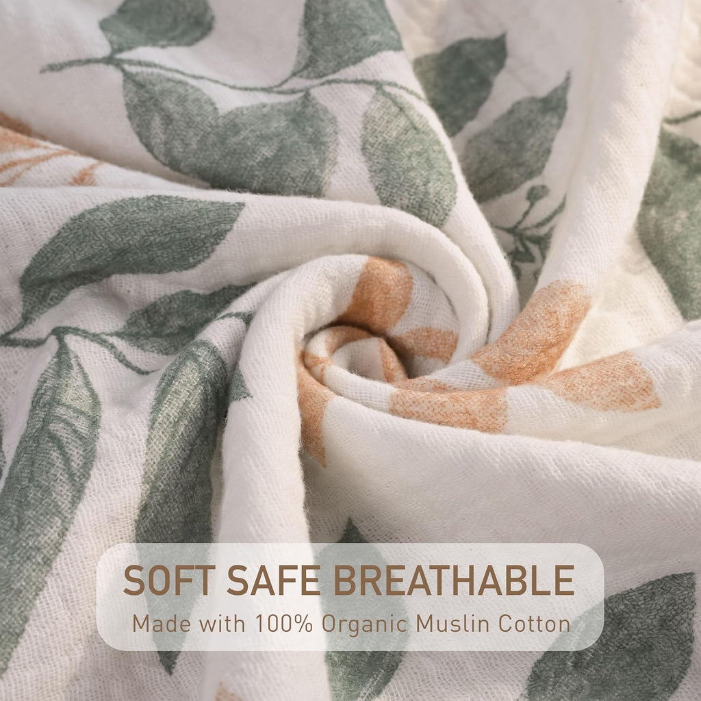 Muslin Swaddle Blankets, 3 Pack Breathable Soft Receiving Blanket, Large 38 x 40 inches Swaddle Wrap
