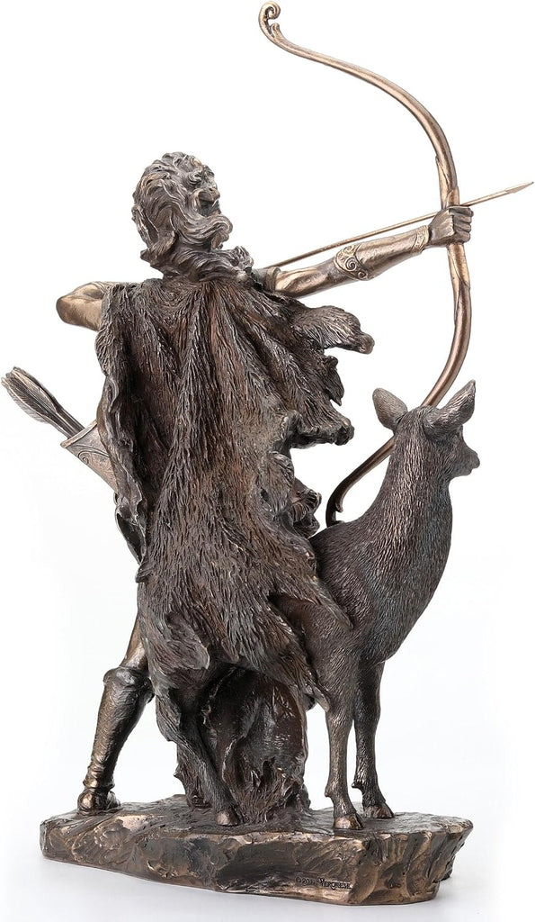12 1/4 Inch Artemis Goddess of Hunt and Wilderness Cold Cast Resin Greek Statue Bronze Finish Sculpture | 11 3/4 In.