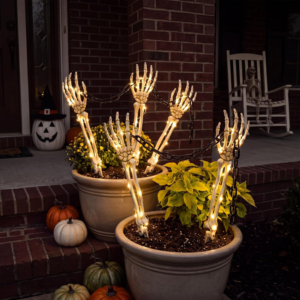 Halloween Skeleton Hands Decorations Outdoor - Set of 12