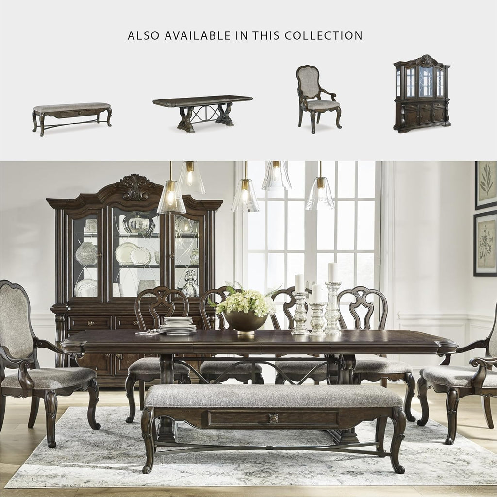2-Piece Dining Buffet and Hutch, China Cabinet | Hardwood solids, Oak and ash swirl veneers with MDF substrates and