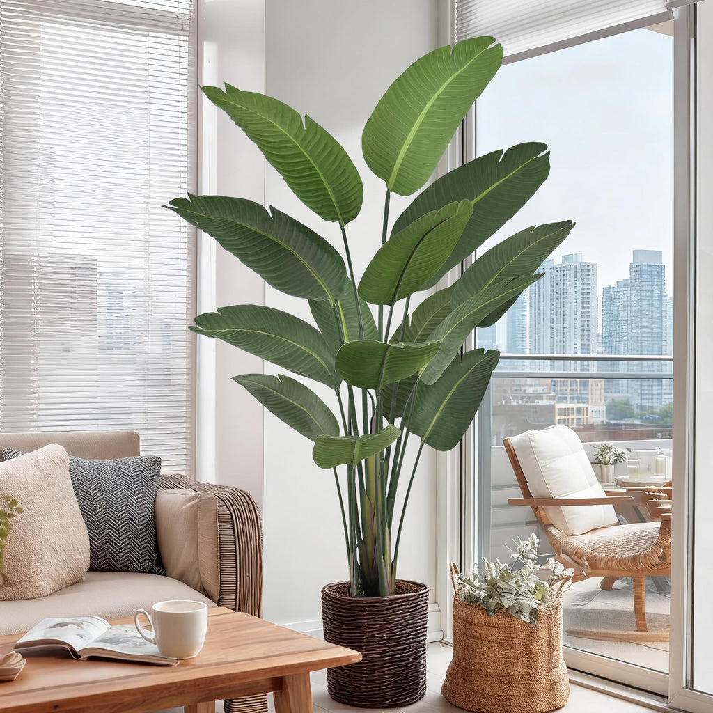 Artificial Bird of Paradise Tree 6FT 13 Thick Matte Texture Leaves