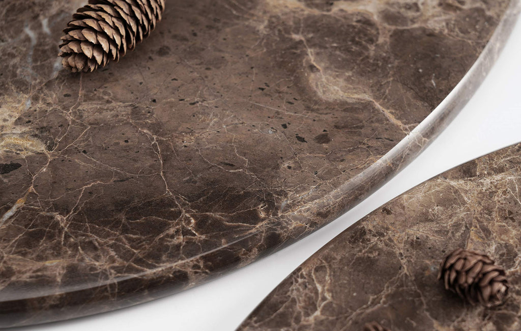 Genuine Marble Corner Shelf Shower Wall, 9"X9"X5/8", Both Sides Polished (EDMT9SHE - Emperador Dark)