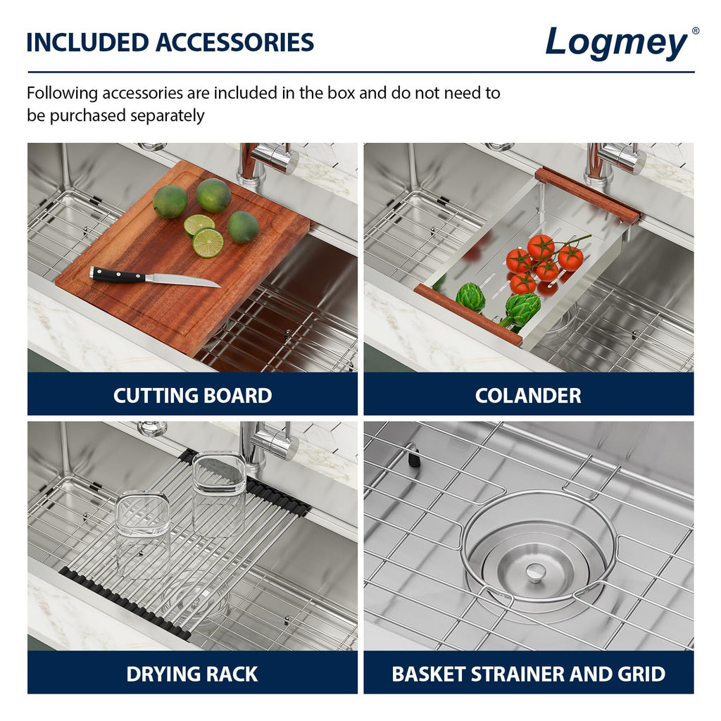 33x19 Drop Sink 33 Inch Stainless Steel Workstation Sinks 16 Gauge Topmount Ledge Single Bowl Overmount