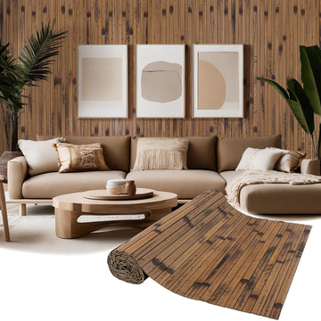Natural Bamboo Wall Panel Pole Wrap for Interior Wall Decoration