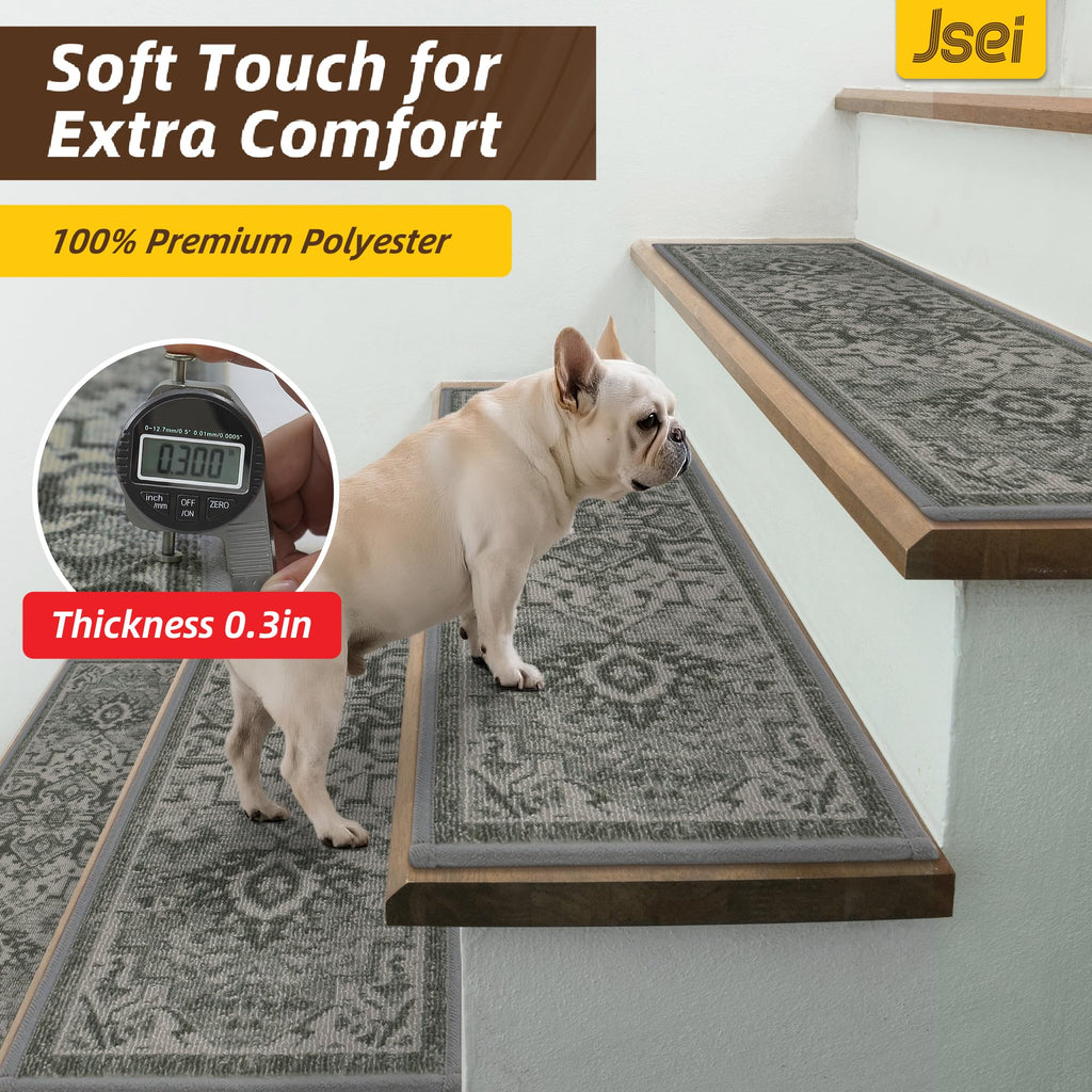 Stair Treads, 15 Pack 8" X 30", Olive/Grey