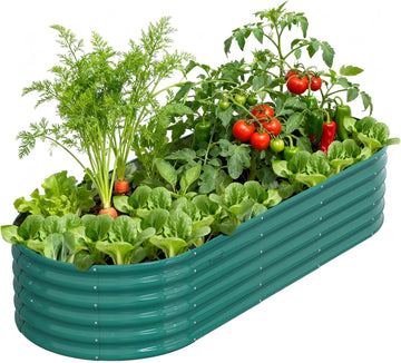 Galvanized Raised Garden Bed, 18" Tall Metal Raised Beds for Gardening | 8x3x1.5ft, Large Planters Boxes for Outdoor
