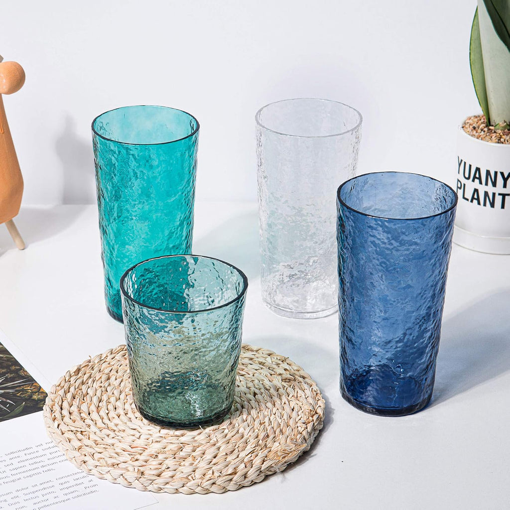 18-ounce Acrylic Highball Glasses Plastic Tumbler, set of 6 Blue