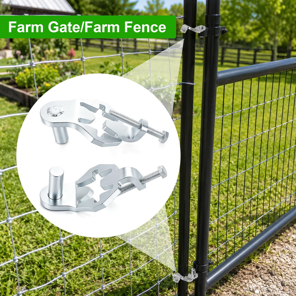 1 Pair T-Post Gate Hinge Pins, Heavy Duty Galvanized Steel Farm Gate