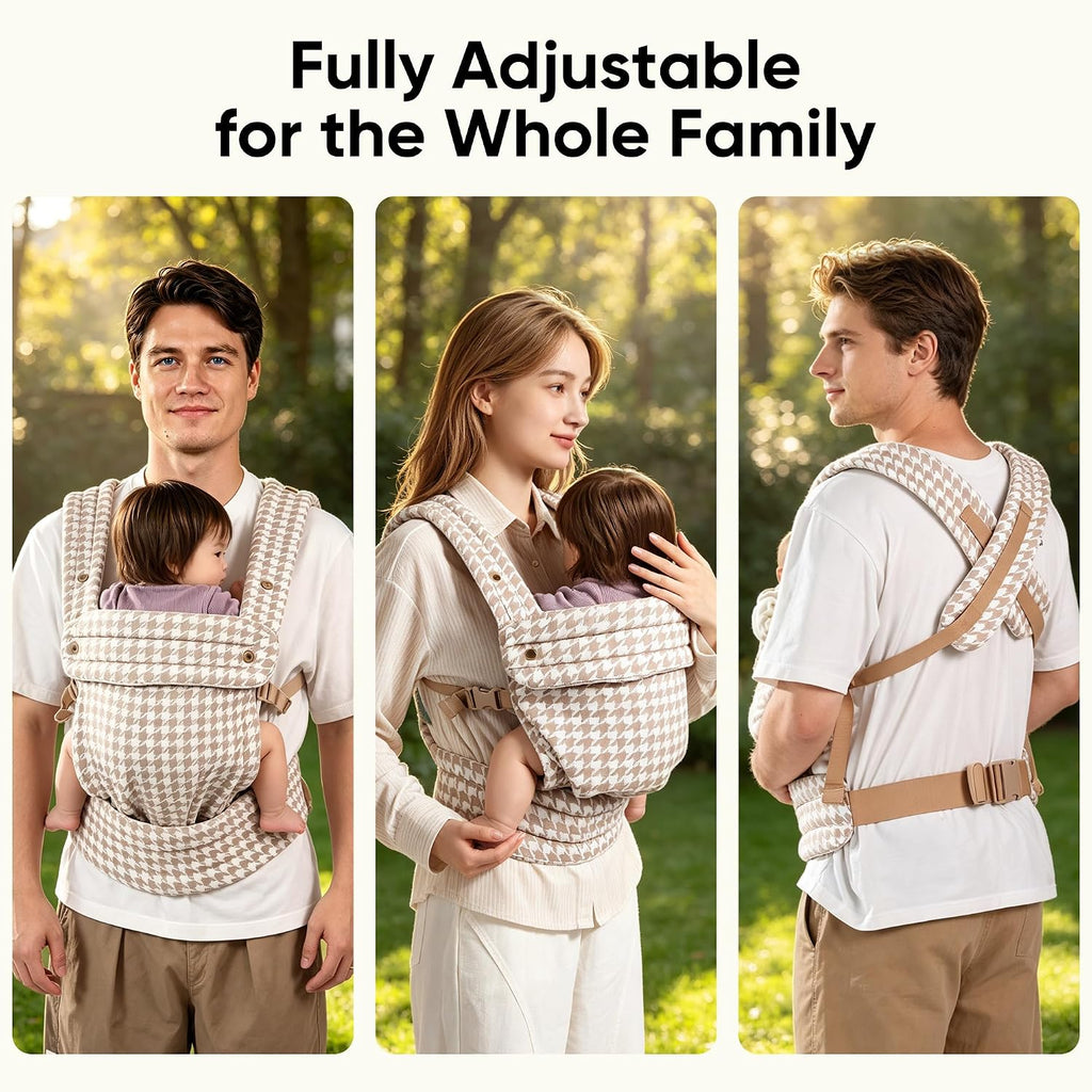 Carrier Newborn to Toddler, Pure Cotton Breathable Hip-Healthy 40lbs