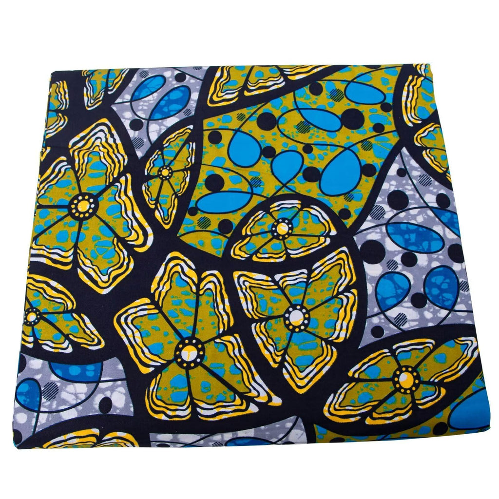 African Fabric 100% Cotton African Ankara Print Kente Fabric 6 Yards One Piece 1557