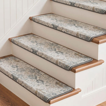 9.5"x30" Non Slip Bullnose Stair Treads for Wooden Steps 15Pk, Taupe