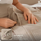 Muslin Duvet Cover Queen - 100% Cotton 3-Layer Gauze Ultra-Soft, Breathable