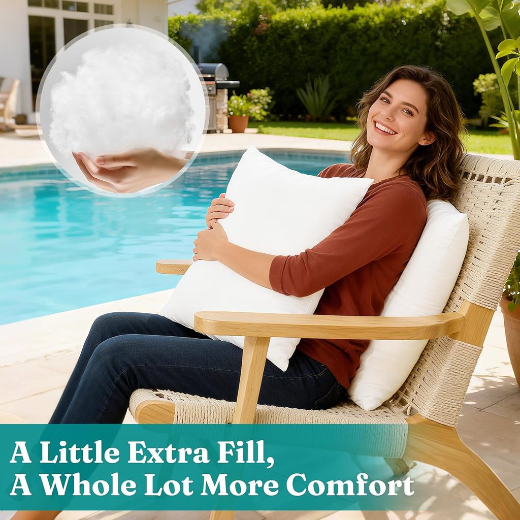12x20 Outdoor Lumbar Pillow Inserts Waterproof Cushions - Set of 2