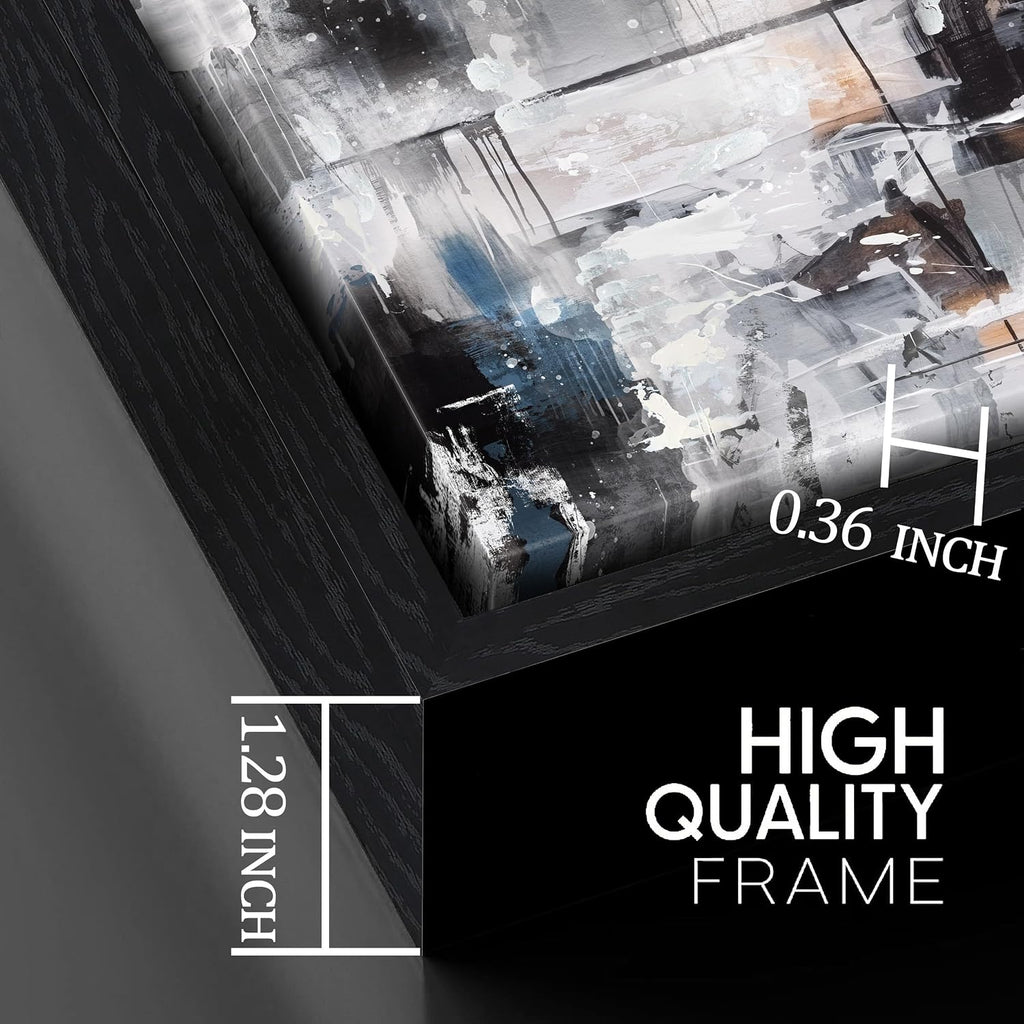 Large Abstract Canvas Wall Art - Black and White Pictures Wall Art Large Size Ready to Hang