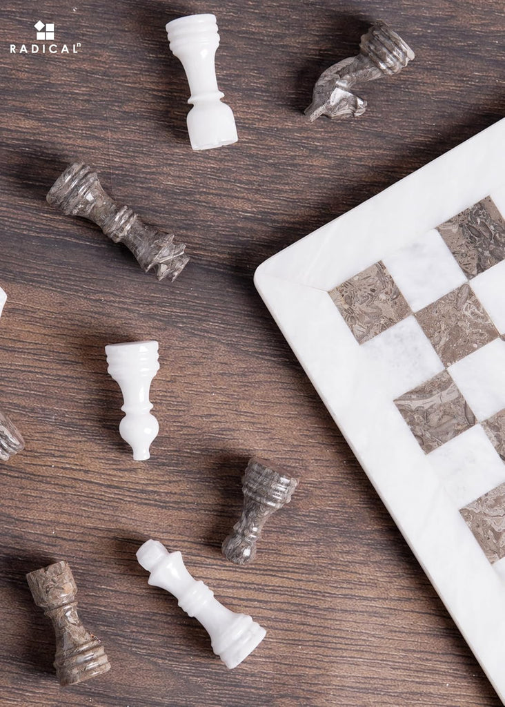 Marble Chess Set 12" Luxury Board Game & Chess Sets for Adults - Set of 32