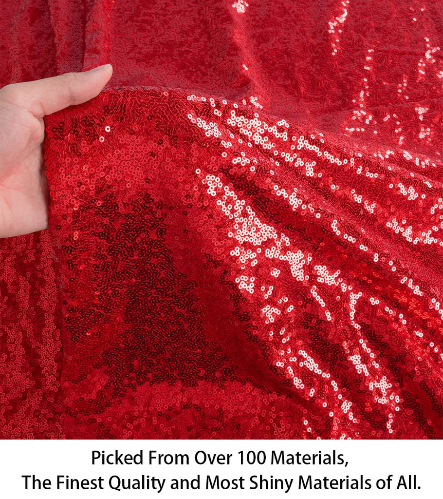 3 Feet 1 Yards Red Sequin Fabric, by The Yard, Sequin Fabric, Tablecloth, Linen Sequin Tablecloth Table Runner Photo