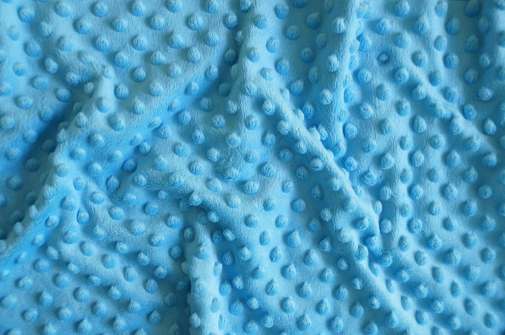 Turquoise Blue Minky Bubble Dimple Dot Plush Fur Fabric Polyester 58-60"