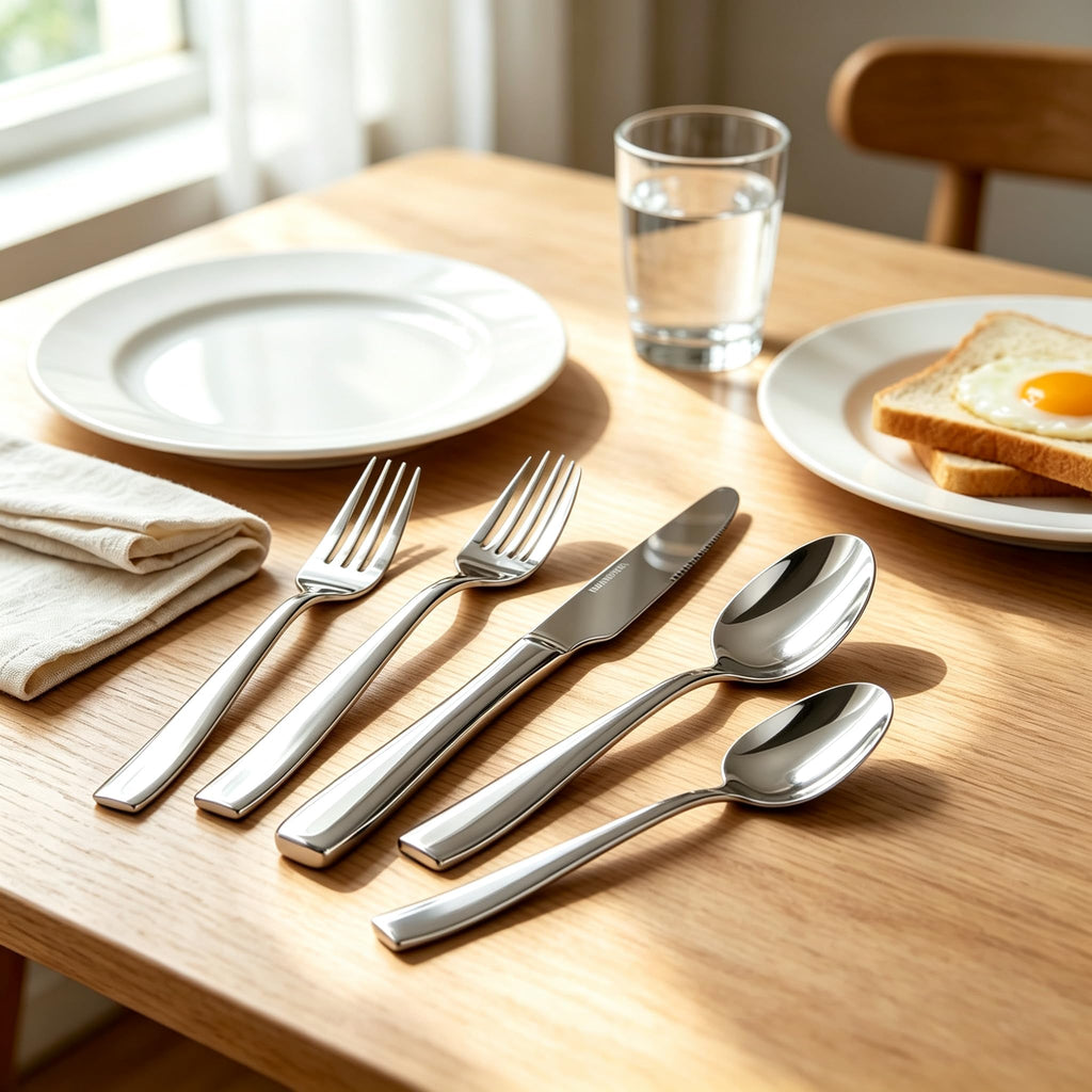 Silverware Set for 8, 40-Piece Premium Stainless Steel Flatware Set, Heavy Duty Cutlery Set with Modern Square