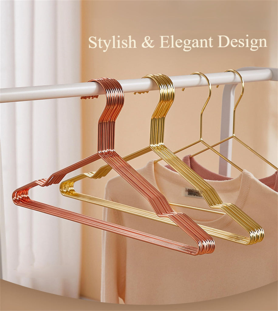 17 Inch Metal Clothes Hanger 20 Pack, 4.0mm Heavy Duty Garment Hanger (Gold)
