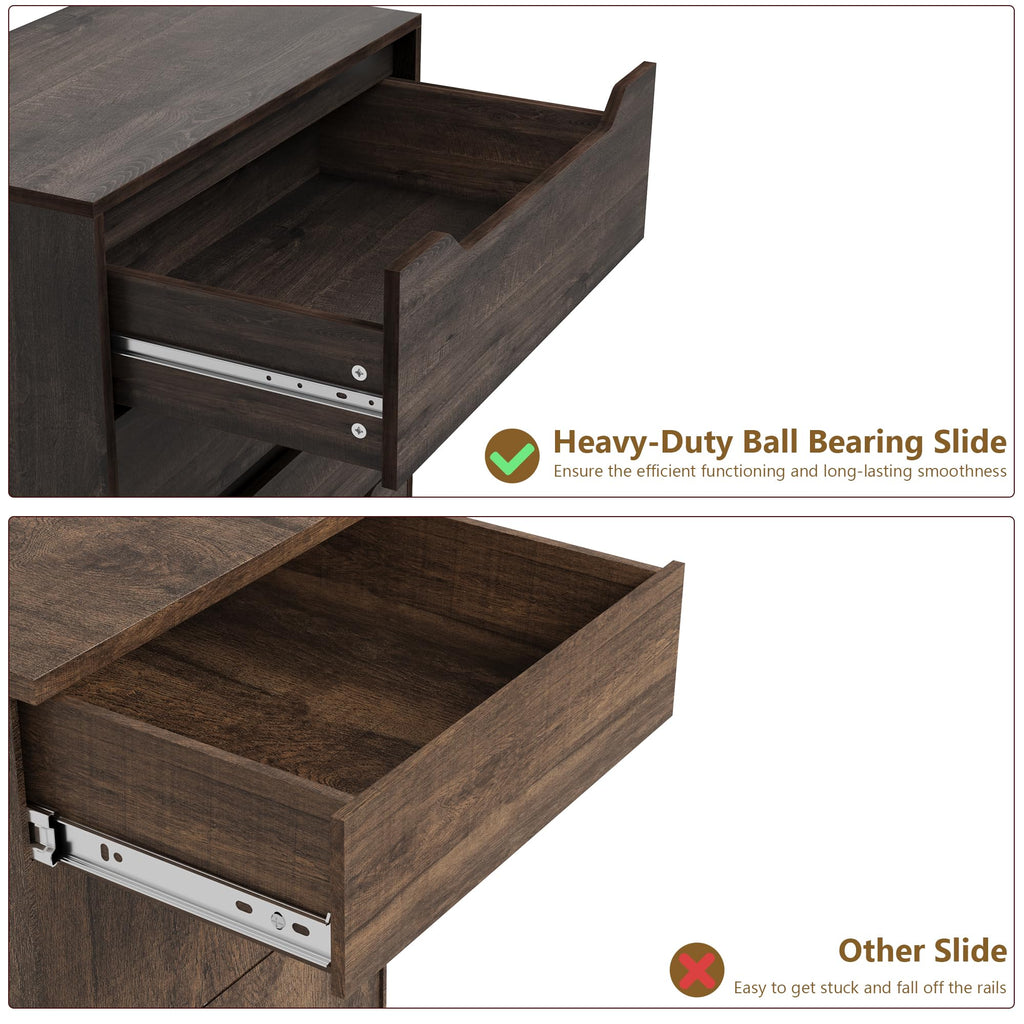 White Dresser, 4 Drawers Dresser, Farmhouse Chest of Drawers with Cut-Out Handles, Small Dressers with Drawers, Wood