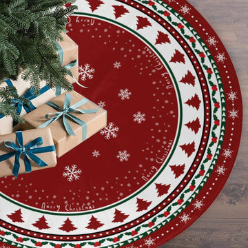 Christmas Tree Skirt 48 Inch Red Traditional Christmas Tree Decorations