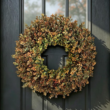 Fall Home Decor 26'' Large Artificial Fall Boxwood Wreaths for Front Door - Set of 217