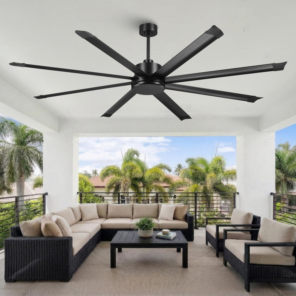 84 Inch Industrial Ceiling Fans No Lights, Large HVLS Ceiling Fan, Remote