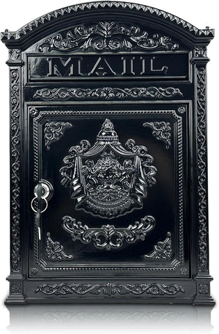 Vintage Mailboxes - Large Lockable Outdoor Mailbox, Weatherproof Metal Mail Box House