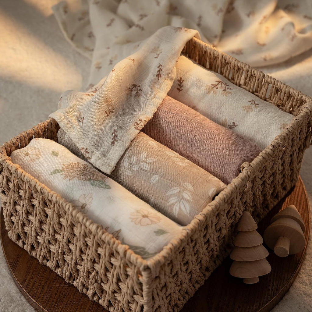 Muslin Swaddle Blankets 4Pk Receiving Blanket Large 35" x 40"