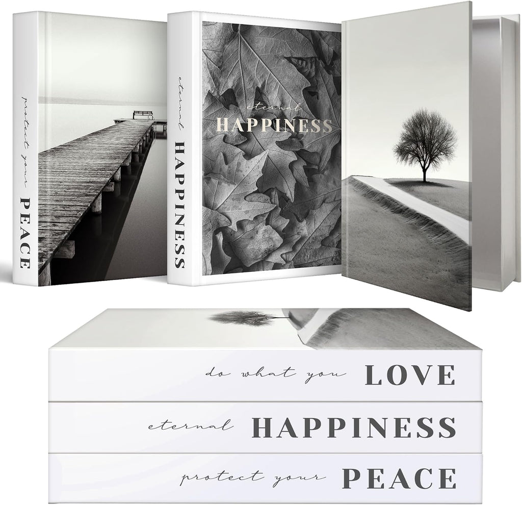 3 Pieces Fake Coffee Table Books Decor, Decorative Books with Hidden Storage, Aesthetic Bookshelf Decor , with unique