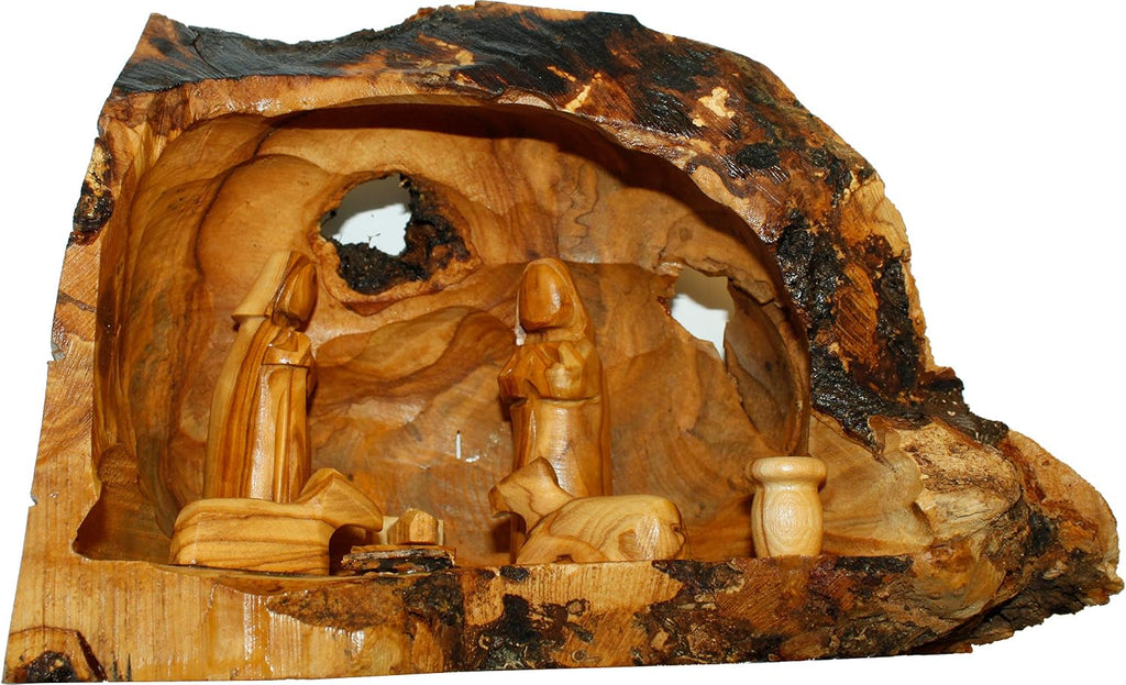 Land Market Inspirational Bethlehem Olive Wood Nativity Scene - Unique Nativity Set Indoor with Hand-Carved Rustic