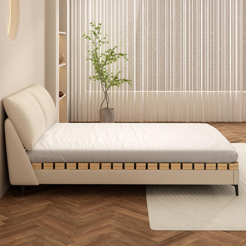 Solid Wood Slatted Bed Frame, Japanese Floor Platform, Natural Wood, Foldable Roll-Up Design, Breathable Tatami