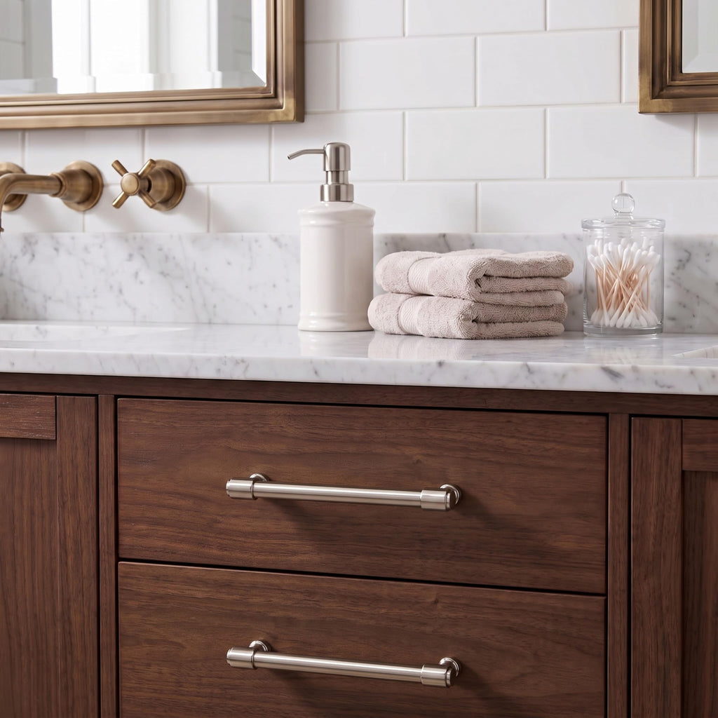 Polished Nickel Cabinet Pulls - Center to Center 4" (102MM) - Pack of 10 - Kitchen Handles for Cabinets Cupboard