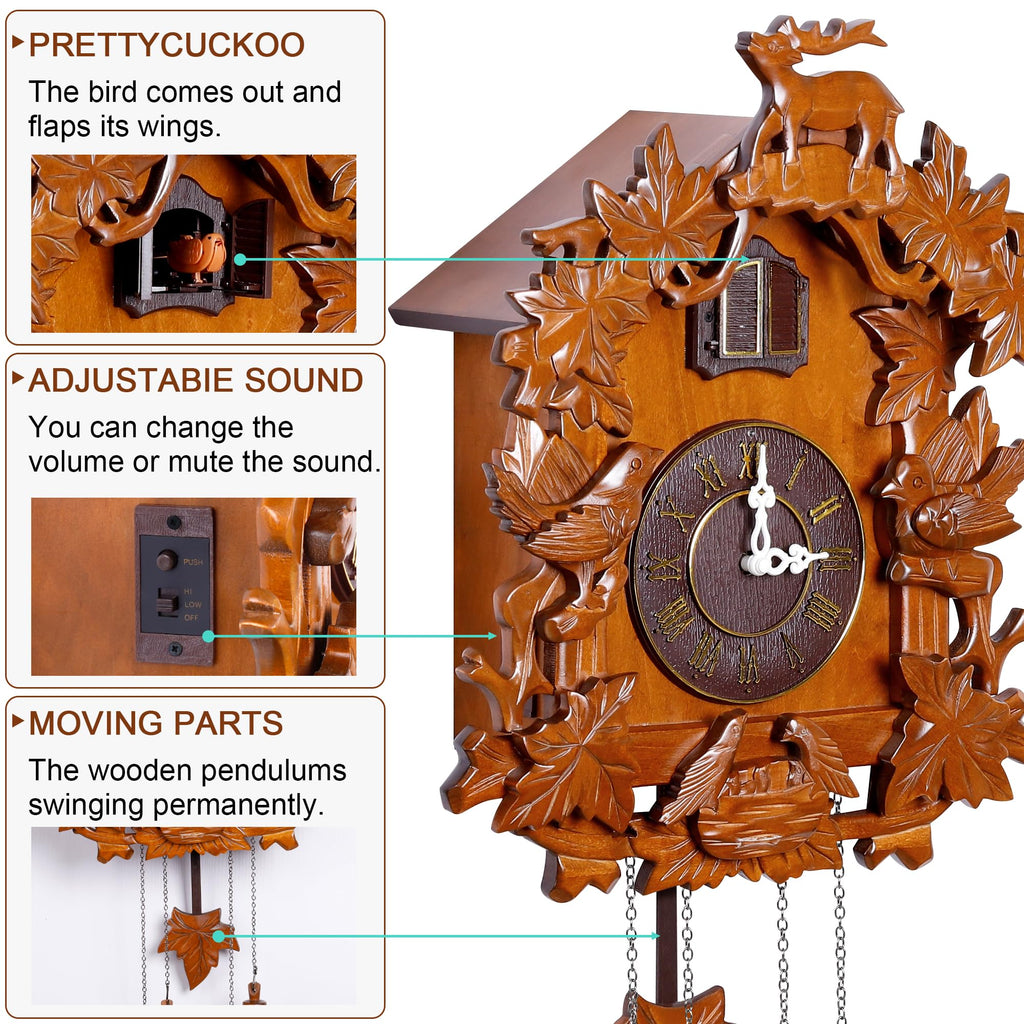 Large Handcrafted Wood Cuckoo Clock