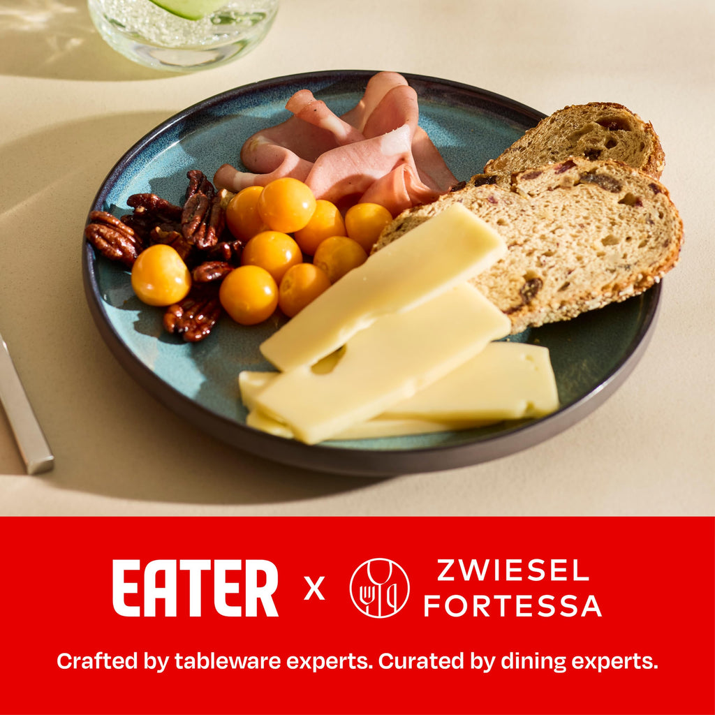 Eater x Celestre Stoneware, 16 Piece Dinnerware Set (Service for 4), Aurora Blue