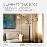 Arc Floor Lamp with 3 Movable Shades & Dimmable Brightness - Perfect Lighting and Corner Decor, Antique Bronze