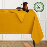 Tablecloth 52x70 Inches - 100% Cotton, Durable, Wrinkle-Free, Machine Washable Table Cover, Parties,