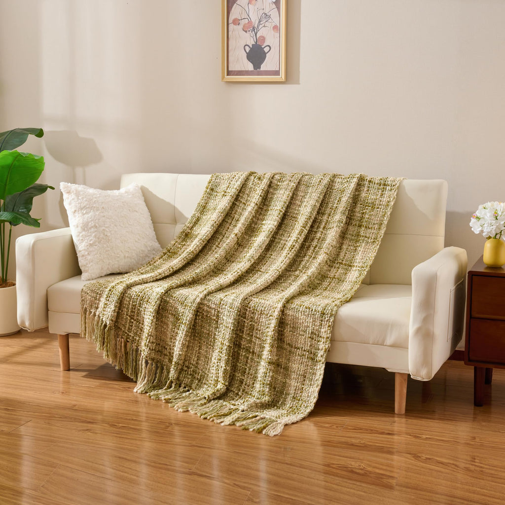 Multi-Color Cable Woven Throw Blanket for Couch - 60"X80"