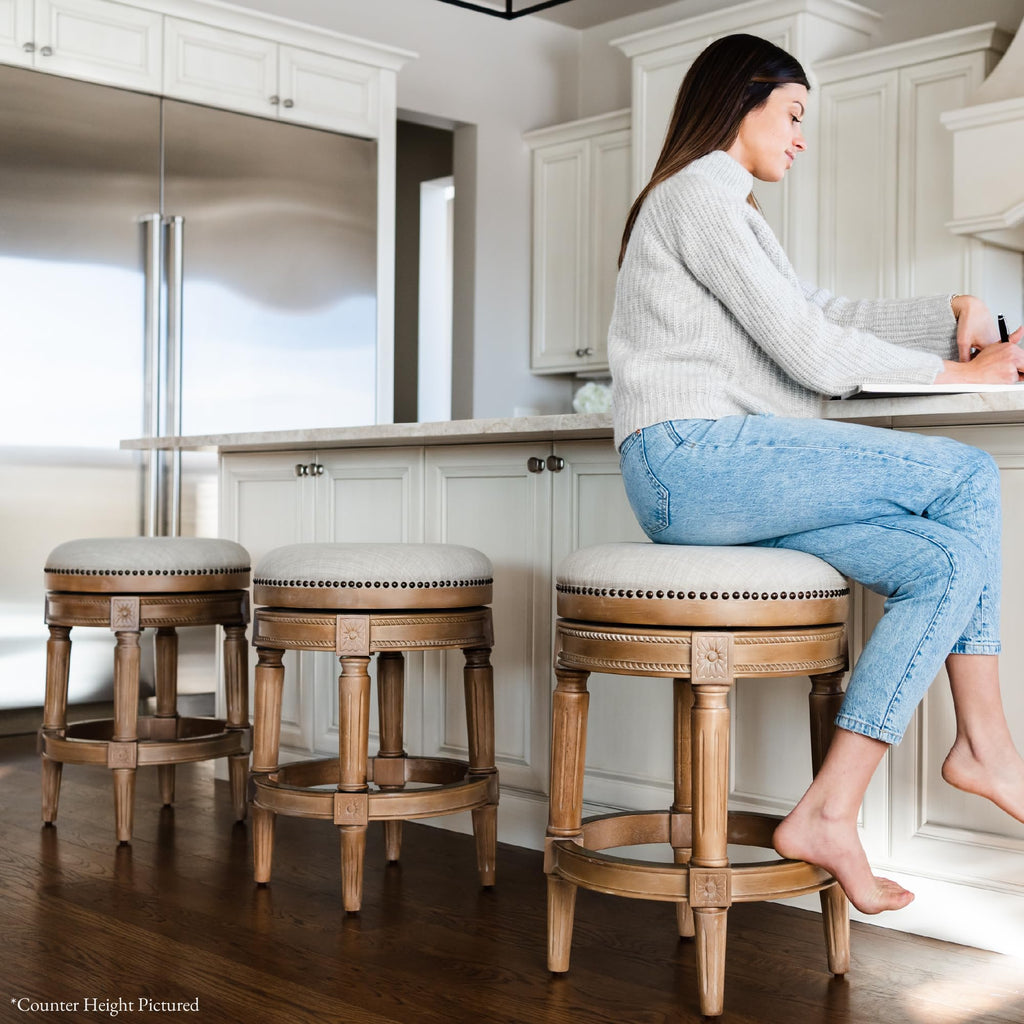 Pullman Backless Bar Stool, Reclaimed Oak Finish, 31"