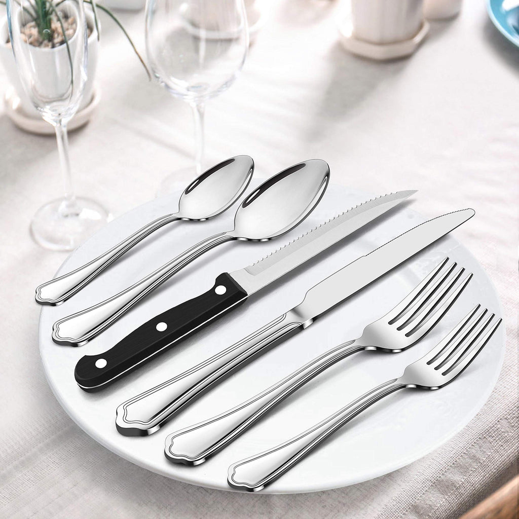 29-Piece Silverware Flatware Set for 4, Stainless Steel Cutlery Set