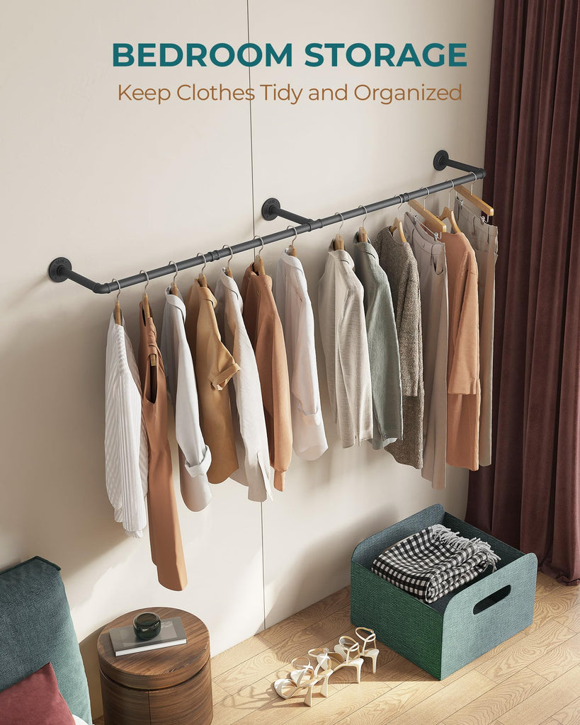 65.7" Heavy Duty Industrial Pipe Clothes Rack for Hanging Clothes
