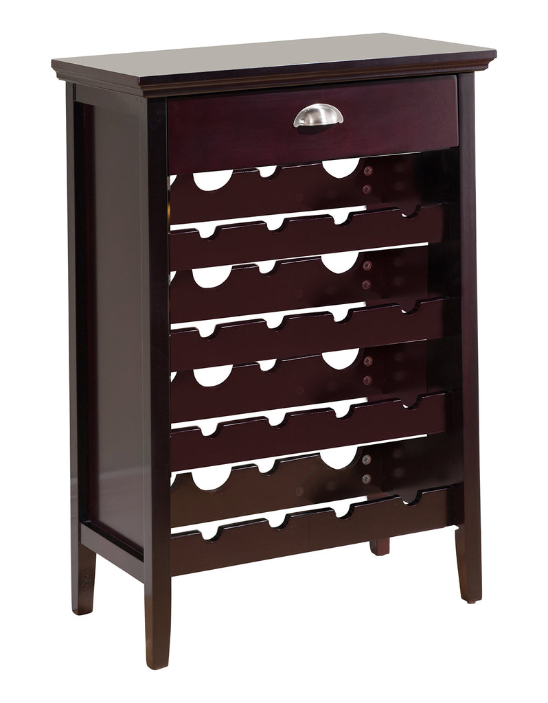 Wood Buffet Wine Rack Cabinet with Drawer, Dark Cherry
