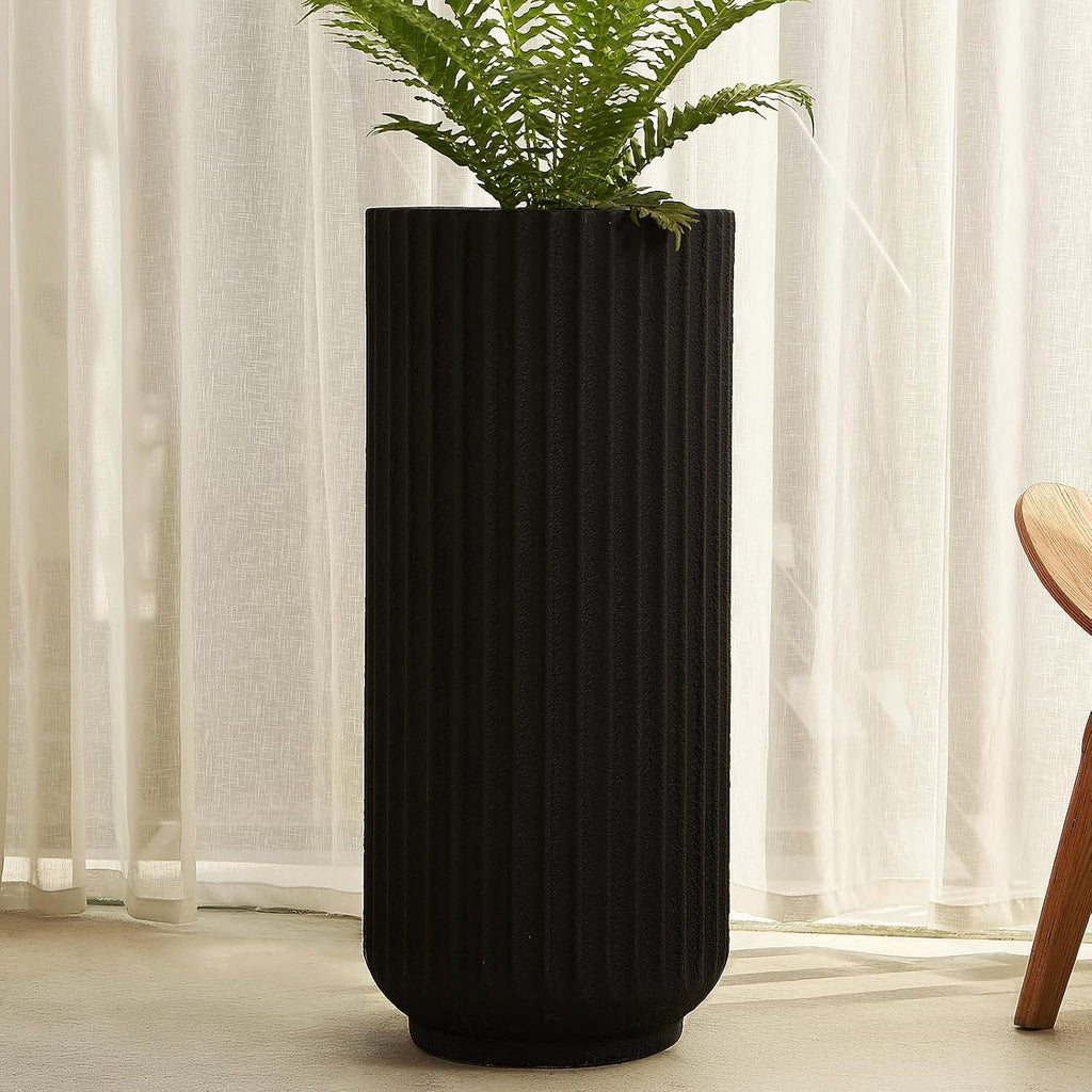31.5 Inch Tall Roman Column Concrete Planter(14.2Dx31.5H,36 Pounds),Durable All-Weather Use with Drainage Holes,Large
