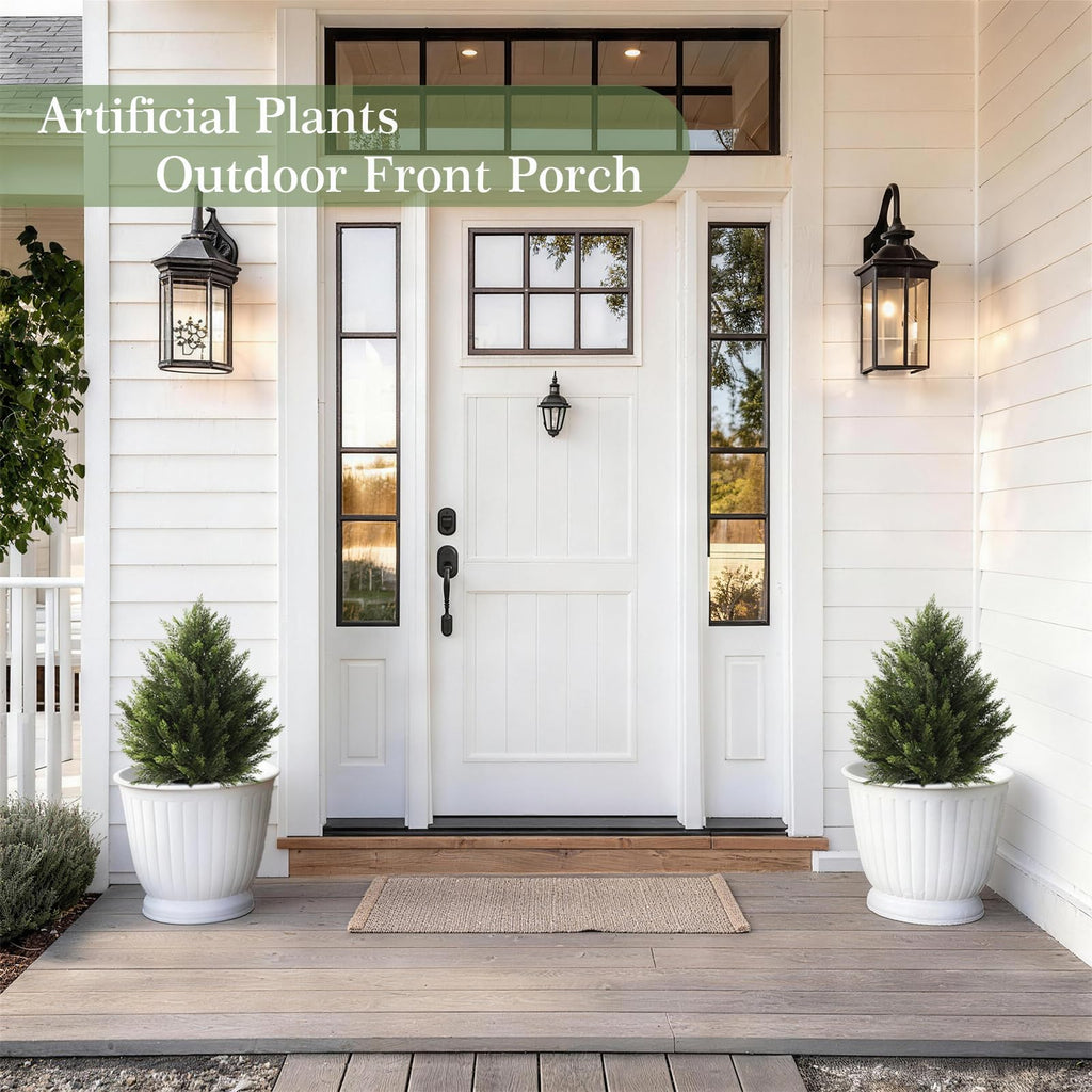 2FT Artificial Cedar Trees Set of 2 for Outdoor Front Porch